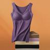Thermal Vest V-Neck Sleeveless Chest Pad Underwear Vest Seamless Velvet Lining Autumn Winter Warm Bottom Vest