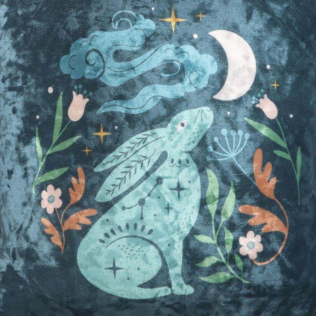 Something Different Midnight Hare Square Cushion