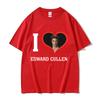 I Heart Edward Cullen Twilight Graphics Print Tee Shirt Unisexs Clothing Couples Fashion T Shirt Unisex Cotton Oversized Tshirt