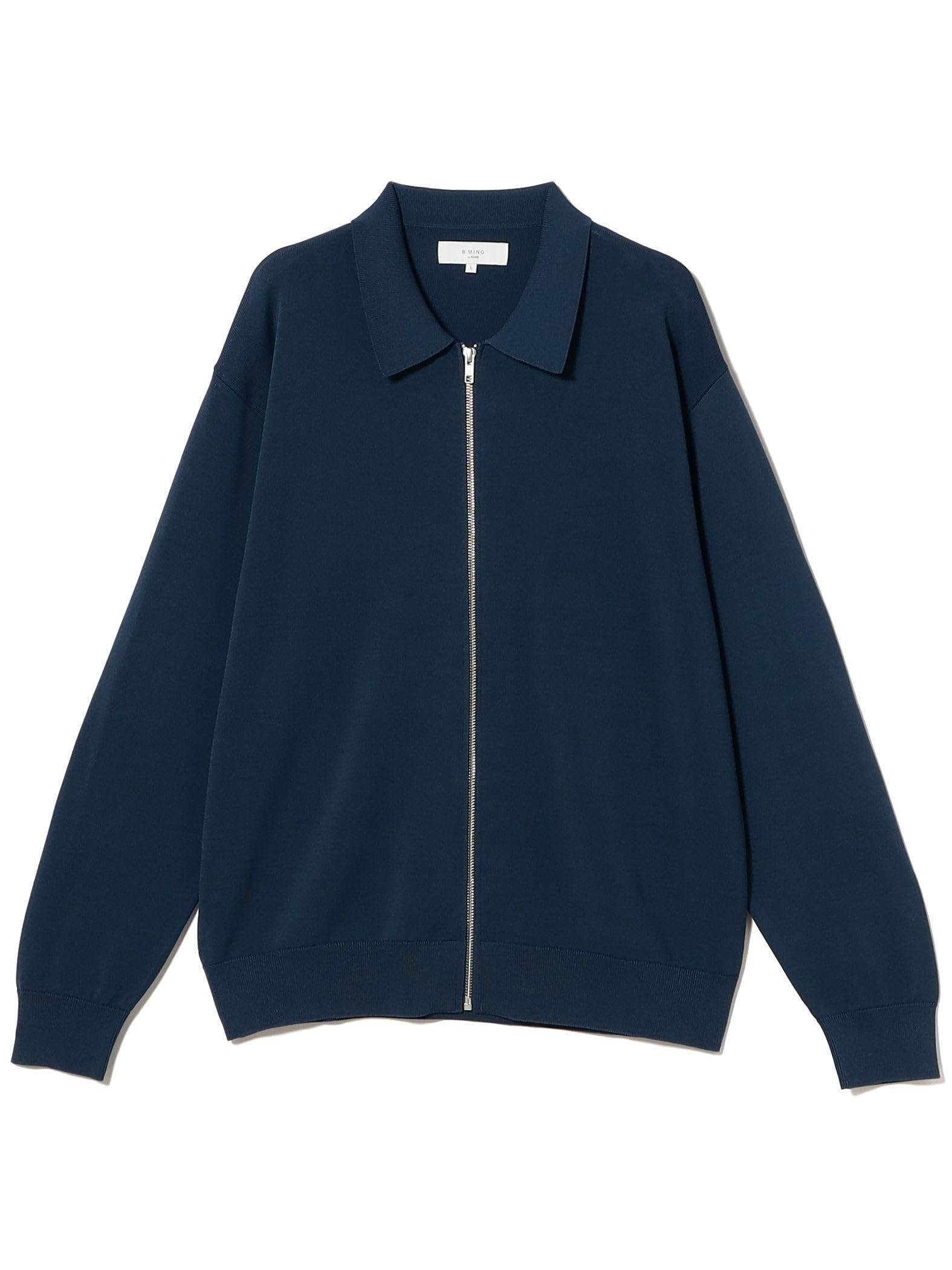 

B:MING LIFE STORE by BEAMS Men s Long Sleeve Knit 12 Gauge Zip Polo Cardigan, Navy, Size M