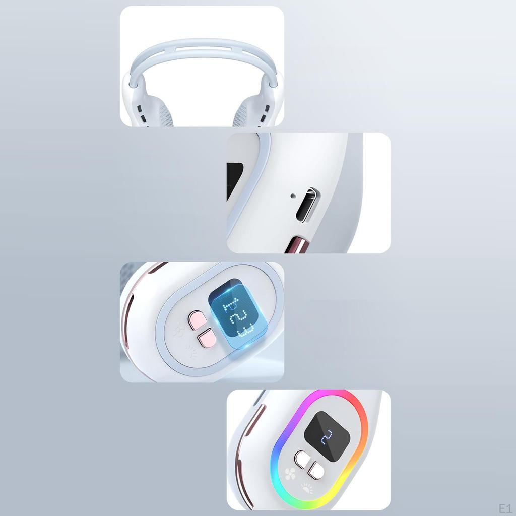 Neck Fan Handsfree,Low Noise LED Display Personal Cooling for Men Women Outdoor Indoor