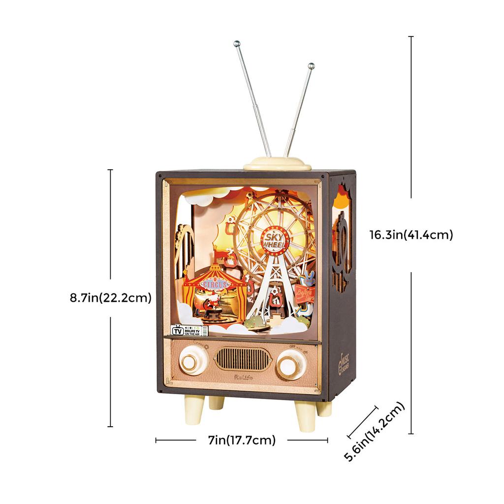 ROBOTIME Rolife Sunset Carnival DIY Music Box 3D Wooden Puzzle AMT01