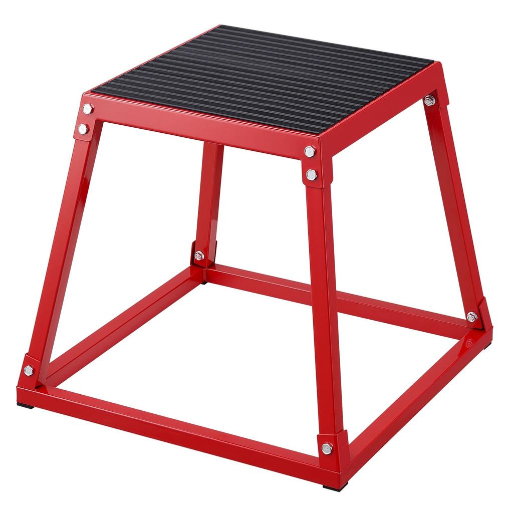 Plyometric Jump Box, 18 Inch Plyo Box, Steel Plyometric Platform and Jumping Agility Box, Anti-Slip Fitness Exercise Step Up Box for Home Gym