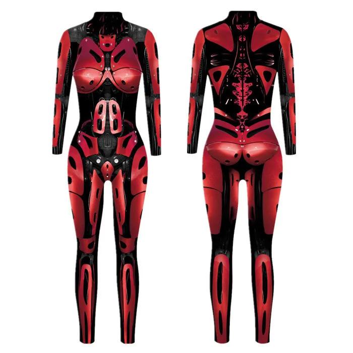 Kostiumy sceniczne z nadrukiem cyfrowym 3D dla dorosłych na wydarzenia Halloween, karnawałowe imprezy tematyczne, strój cosplayowy do zabawy w udawanie, kombinezon