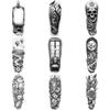 3pcs Temporary Tattoo Black And Grey Realism Ravens Candle Skull For Women Thighs Arms