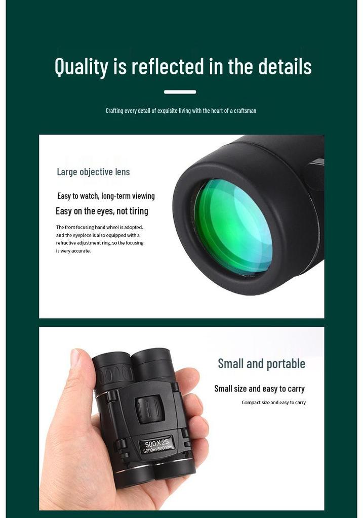 HD High-Magnification Binoculars with Night Vision - Portable Optical Telescope for Outdoor Concerts and Adventures