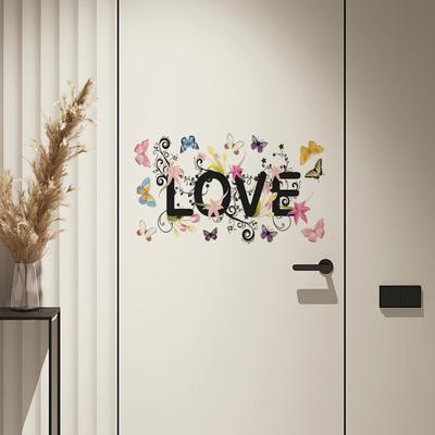 LIEBE Nachdenklich Tanz Schmetterling Wand Aufkleber Tür Aufkleber Bad Hause Dekoration Aufkleber