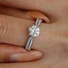 0.5/1/2/3 Carat Classic Six Claws Moissanite Engagement Ring 925 Sterling Silver Wedding Bands for Women Men Jewelry