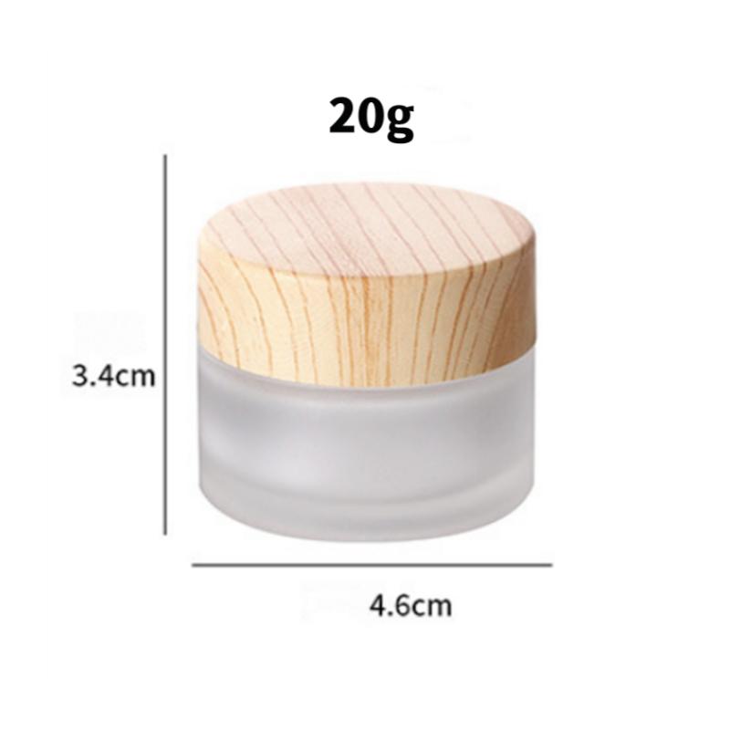 Pot en Verre Givré Vide Mini 5-50g Pot Pot Cosmétique Maquillage Couvercle Intérieur Crème Visage Baume à Lèvres Contenant de Stockage Scellé Bouteilles Rechargeables