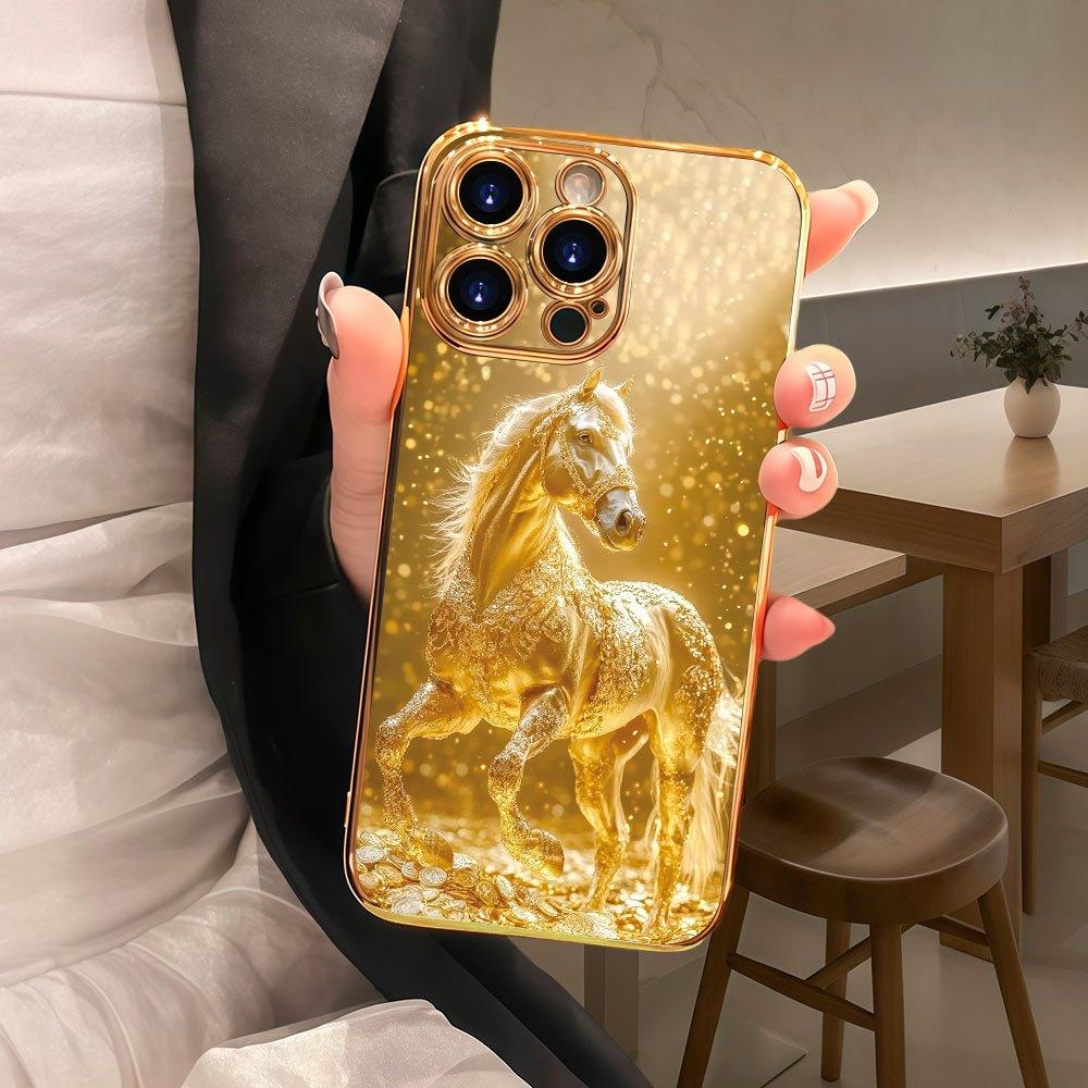Custodia in vetro galvanizzato per telefono, adatta per iPhone 17, 16, 15, 14, 13, 12, 11pm Pro Plus e altri modelli di telefono.