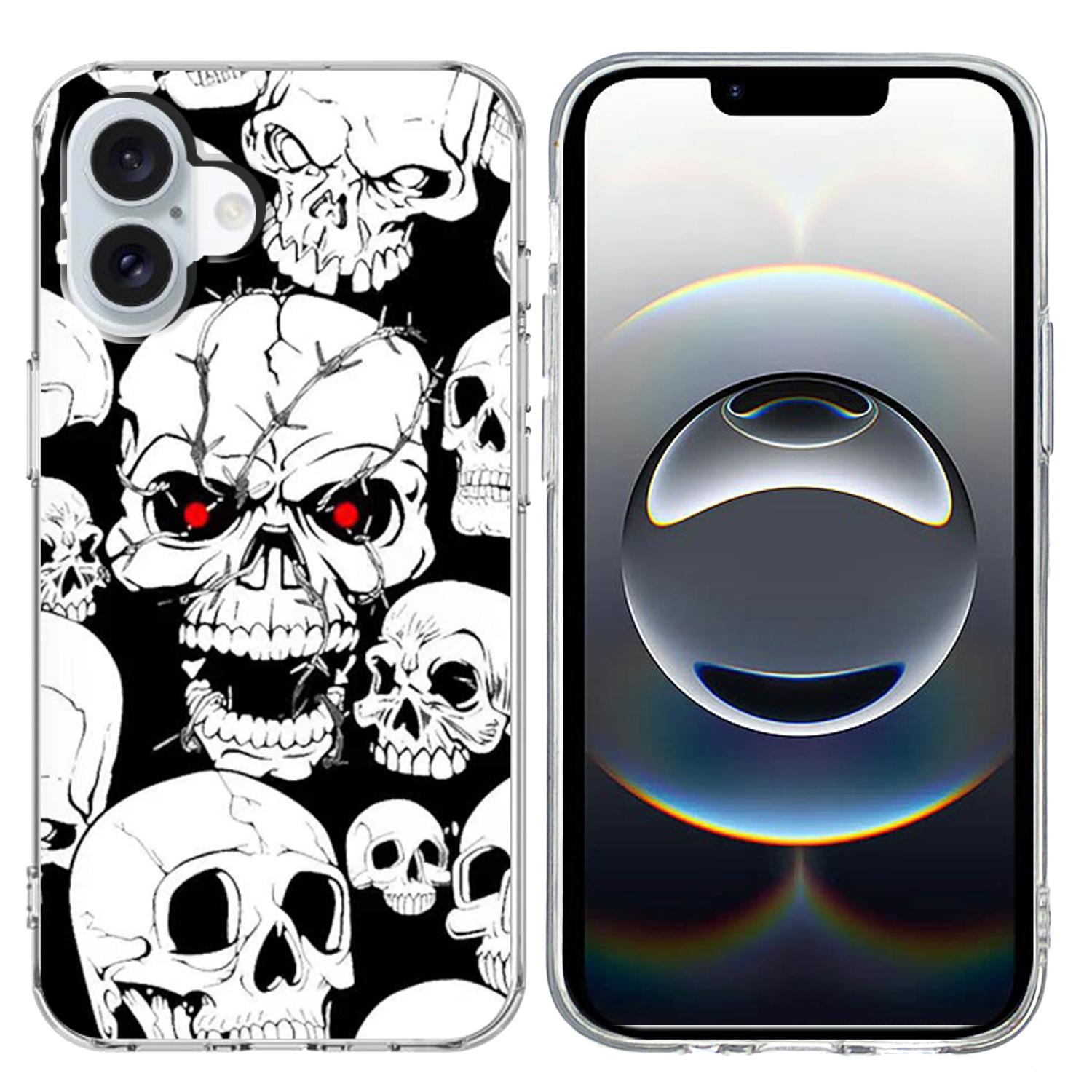 

For iPhone 17 Case Pattern Printing Cell Phone TPU Back Cover Skull