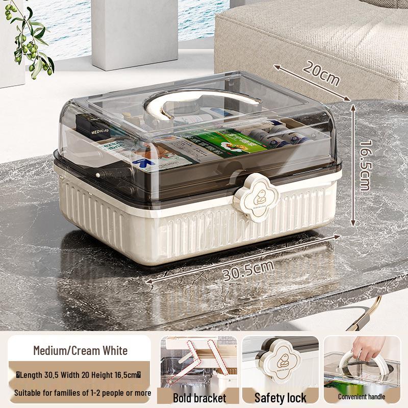 Transparent Multi-Layer Family Medicine Box: Large Capacity First Aid Storage