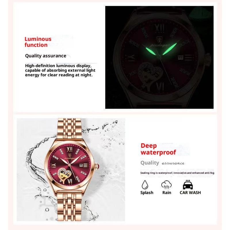 Zegarek damski wodoszczelny, świecący, nowy, topowej marki, dla studentek, w stylu koreańskim, z kalendarzem i diamentami