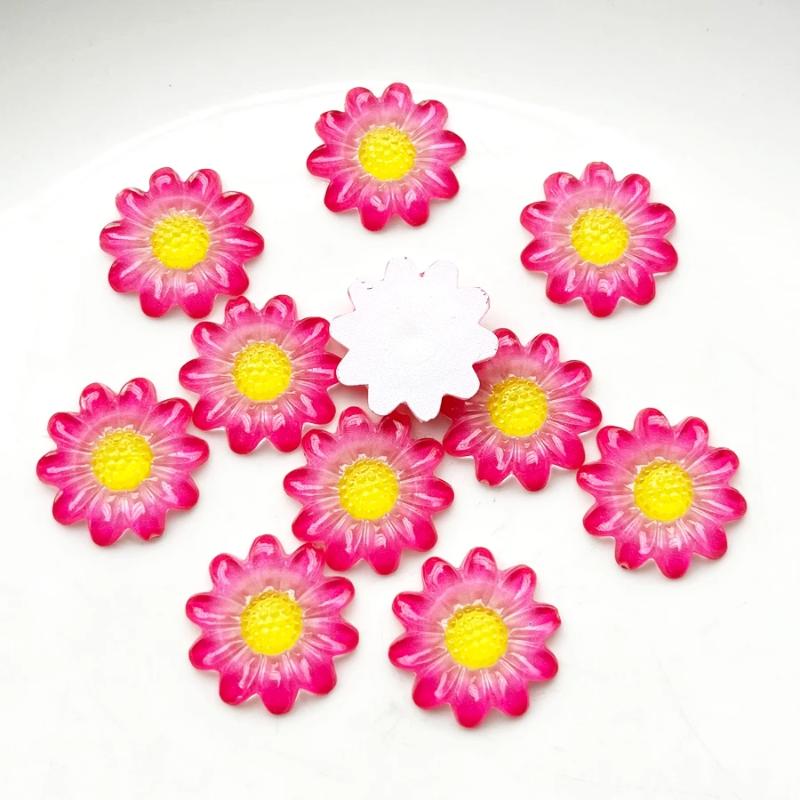 20 Pieces of 20mm Colorful Flower Shaped Rhinestone Flat Back Scrapbook Suitable for DIY Decoration, Jewelry Gift Decoration