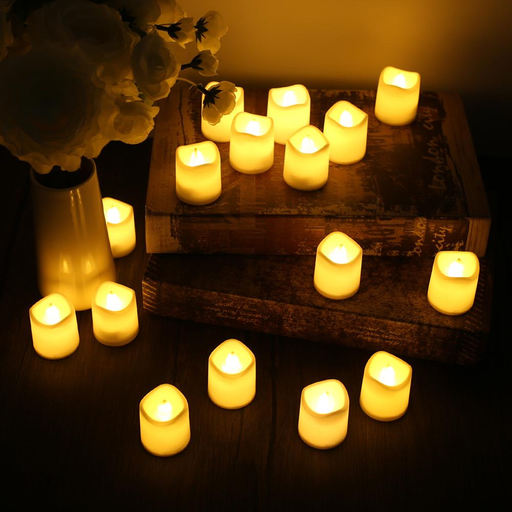 24PC Pack Flameless LED Candles Flicker/Non-Flicker Battery Operated Tea Lights Warm White for Wedding Table Christmas Decor