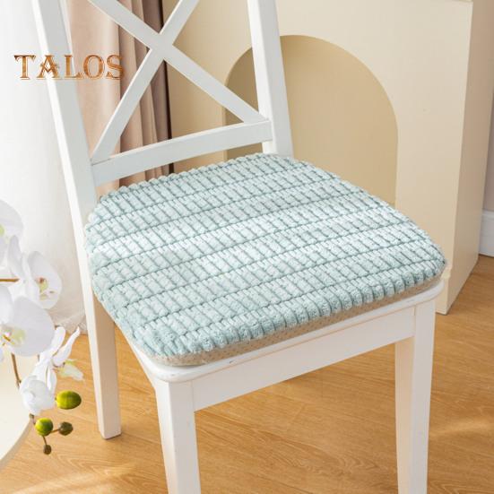 Winter Seat Cushion Stuffed Anti-slip Bottom Quick Rebound Pressure Relief Seat Pad with Removable Cover Thickened Fuzzy Plush Living Room Office
