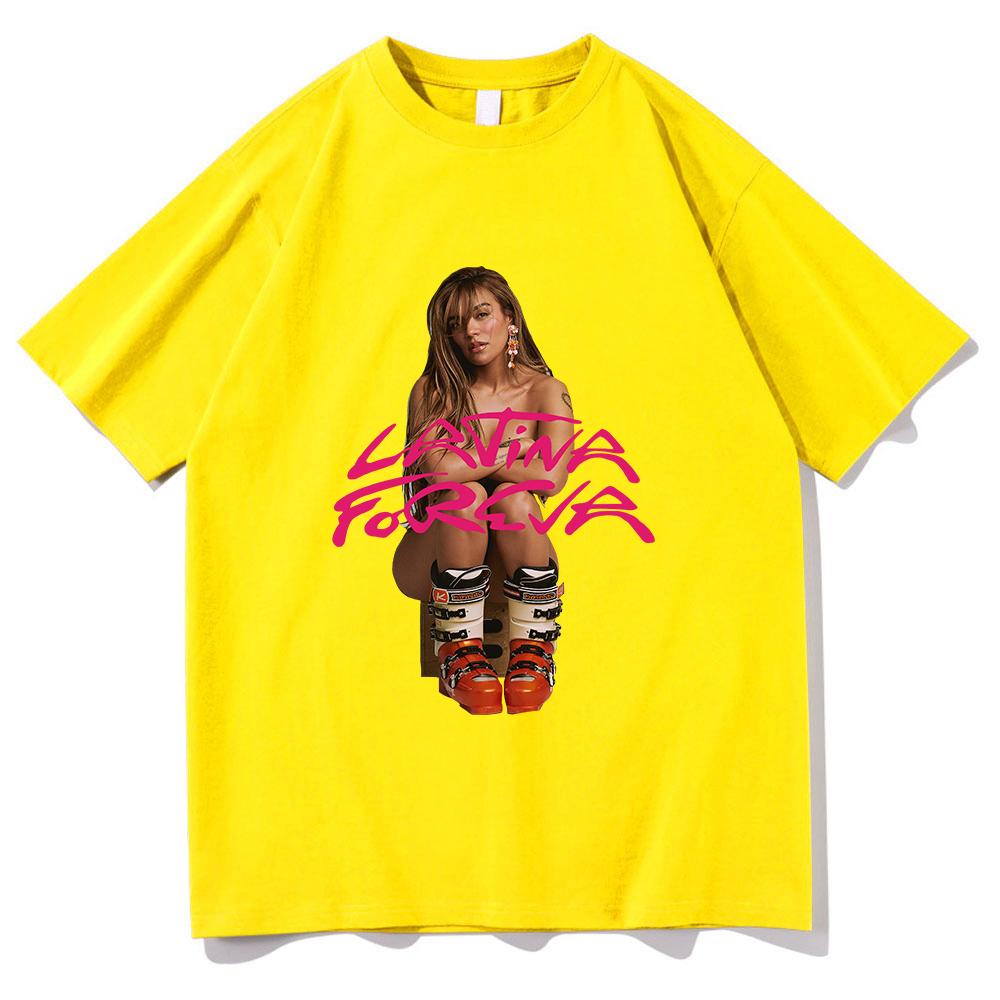 Fashion Karol G LATINA FOREVA T Shirt 2025 New Song Retro Men/women Clothing Harajuku Clothes Summer Cotton Graphic T Shirts