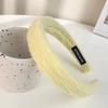 Retro French Wide Skull Top Sponge Headband for Women - Milk Coffee Color Hair Accessory