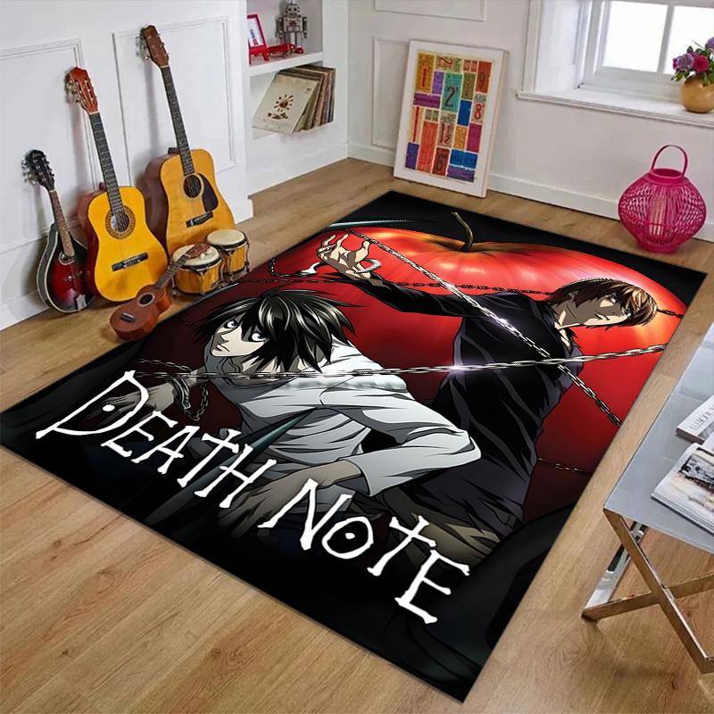 D-Death Note2Printed Area Rug Carpet for Bedroom Living Room Home Decor Rugs Mat Non Slip Mat Rug for Bedside