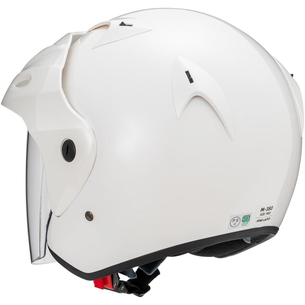 Marushin Jet Motorcycle Pearl One Size Fits Most M-380 Helmet, White, (57-60cm)