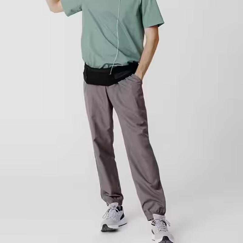 Decathlon Comfortable Lightweight Running Zipper Closure Outdoor Bag Polyester Black Unisex Couple Model