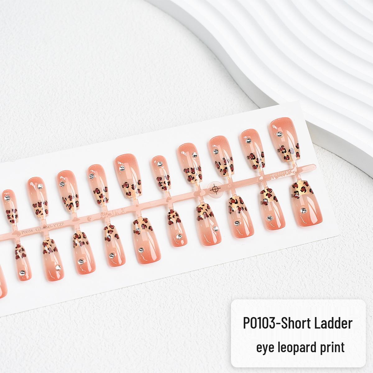 

Вирусные градиентные румяна леопардовый принт кошачий глаз французские накладные ногти