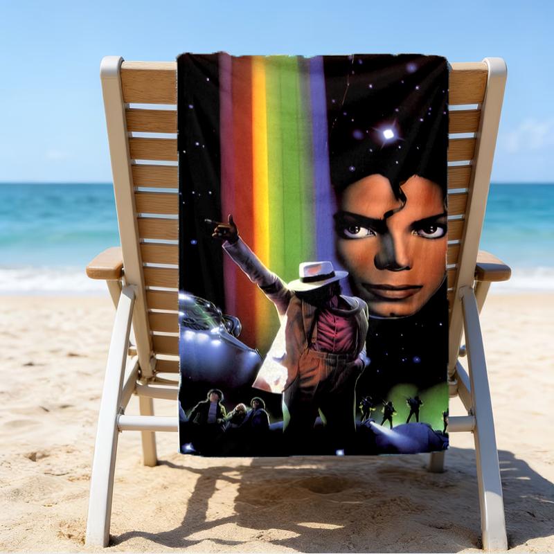 Beweis Strandtuch mit einem Michael Jackson Muster - weich, saugfähig, schnell trocknend, maschinenwaschbar - perfekt zum Schwimmen, Camping, Baden