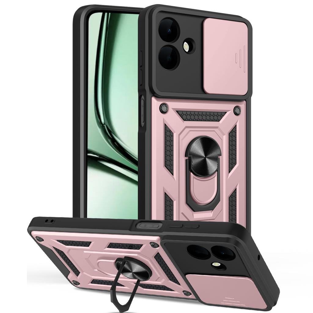 AMORUS For Samsung Galaxy A07 4G Case Kickstand PC+TPU Phone Cover with Camera Lens Slider