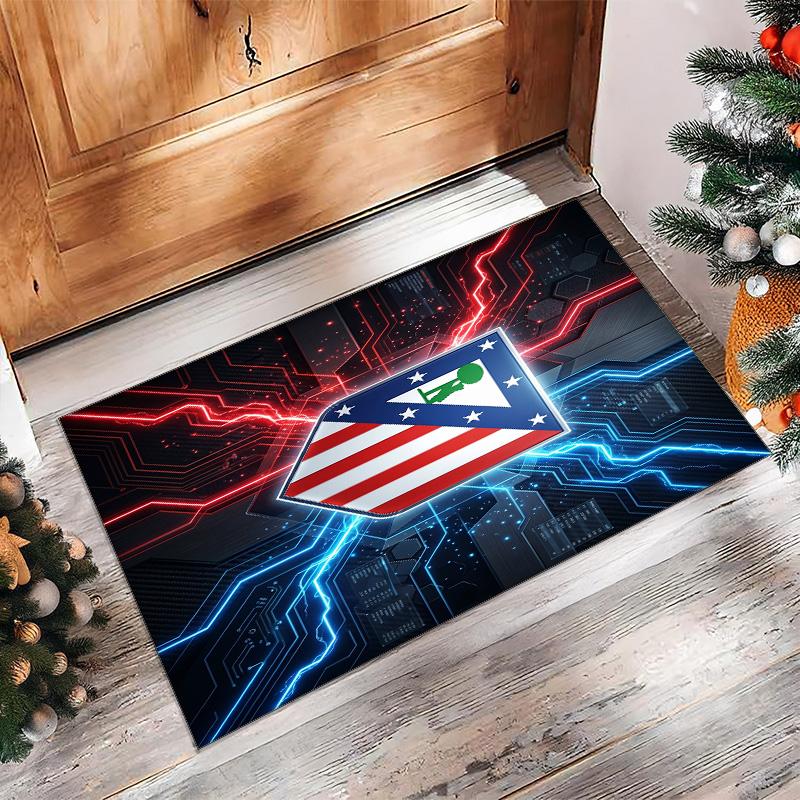 Atletico Madrid Printed Flannel Area Rug Non Slip Soft Polyester Floor Carpet Indoor Decor Mat for Bedroom Living Room Sofa Game Room Home Decoration