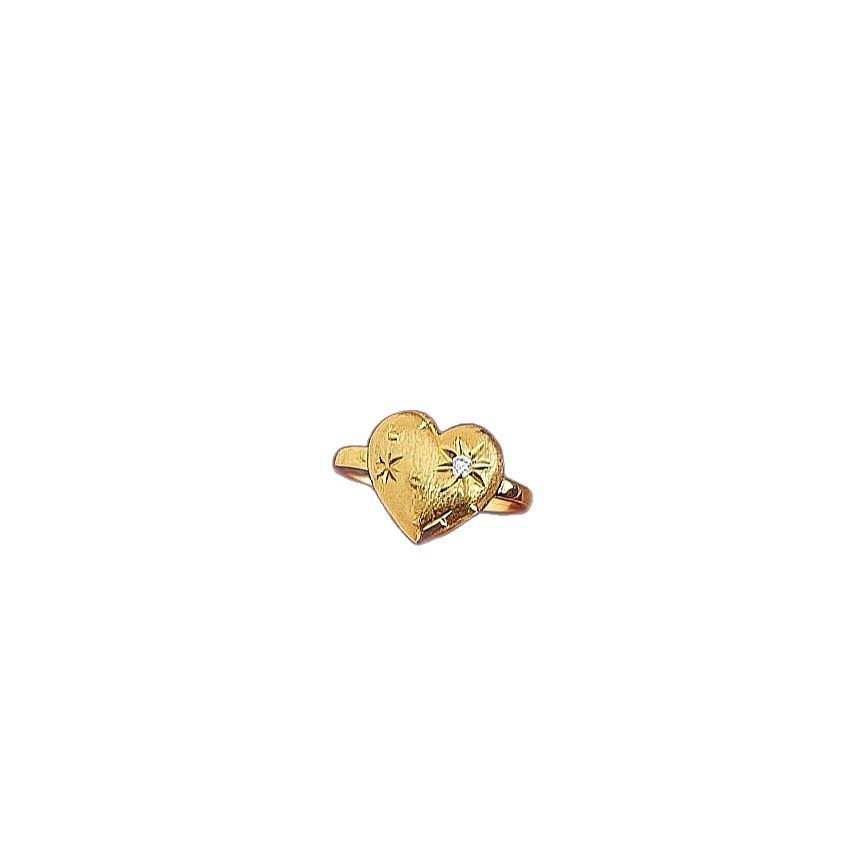 Brushed Gold Heart Ring for Women - Versatile, Fashionable, Open-Adjustable Design