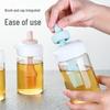 Lard Kitchen Brush with Transparent Glass Oil Bottle and Integrated Suction Oil Brush