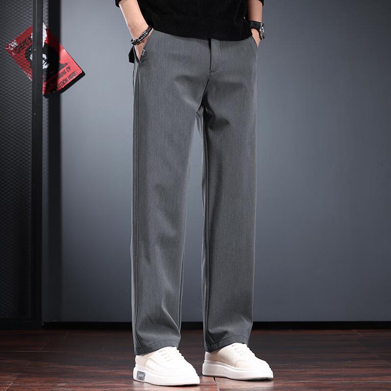 Men's Loose Straight Fit Casual Business Pants