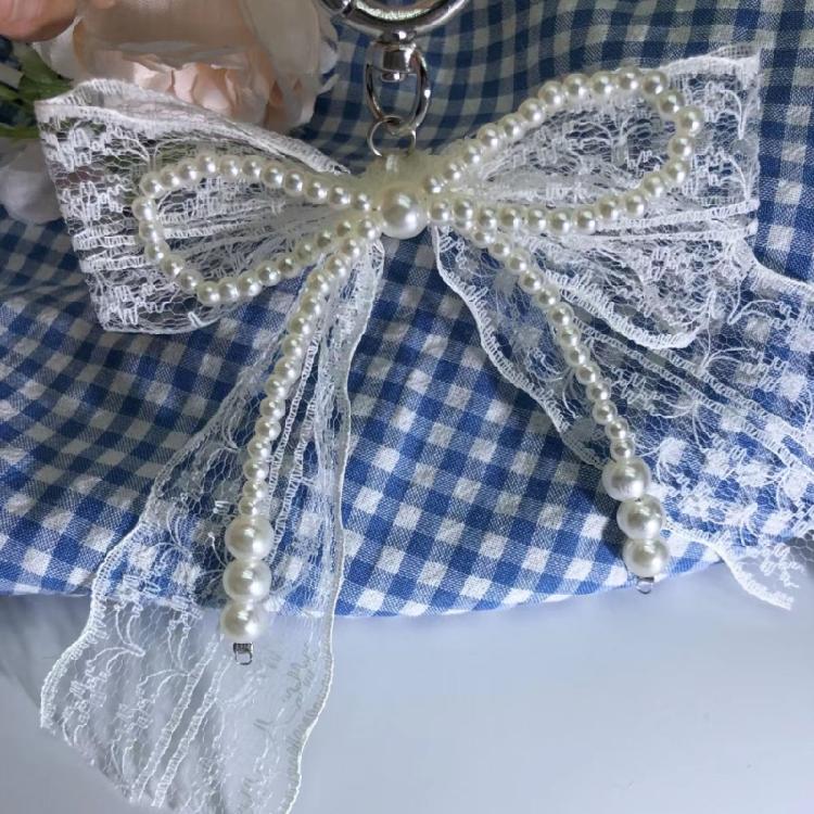 Fashionable Pearls Lace And Bows Jewelry Alloy Keyring Fashion Keychain Bag Pendant Adds Charm To Outfits For Women