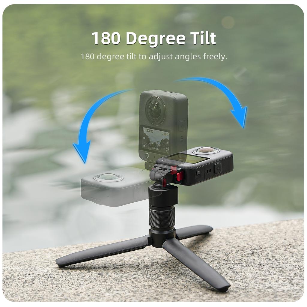 Adattatore Magnetico per DJI Action 5 Pro/Osmo Nano/360 Supporto Pieghevole a Rilascio Rapido con Espansione a Vite 1/4 per DJI Action 4 3 2