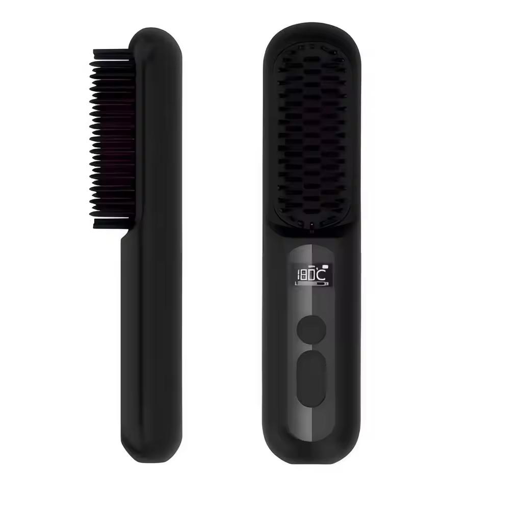 Portable Cordless Hair Straightener Brush Electric Hot Comb Ionic Hair Beard Straightener for Men and Women