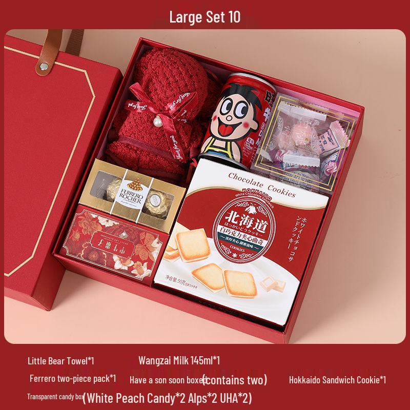 Elegant Wedding Candy Favor Box Set with Biscuits and Sweets