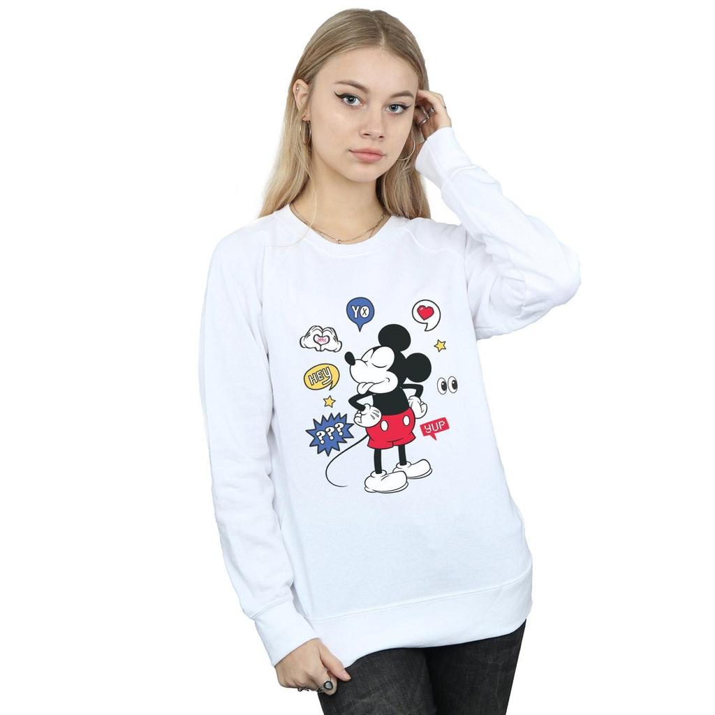 Disney Womens/Ladies Mickey Mouse Tongue Out Sweatshirt