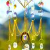 1pcs Electroplated Colored Crystal Glass Wind Chimes Outdoor Refracted Light  Shadow Crystal Pendant Metal Crystal Wind Chimes