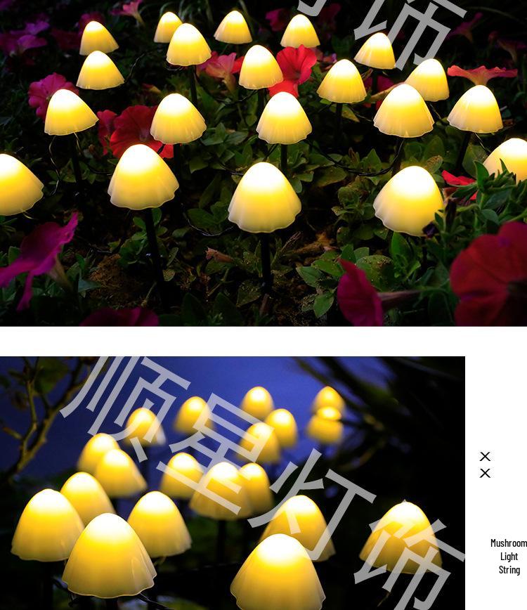 LED Solar Pilz Lichterkette - Outdoor Hof Feiertagsdekoration