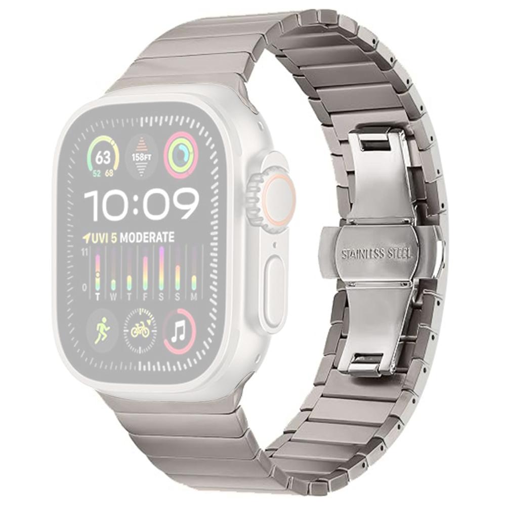 

Watch Band For Apple Watch Series 10 Ultra 9 8 7 SE 6 5 4 3 2 1 46mm 49mm 45mm 44mm 42mm 1-Bead Bamboo Link Stainless Steel Strap Titanium