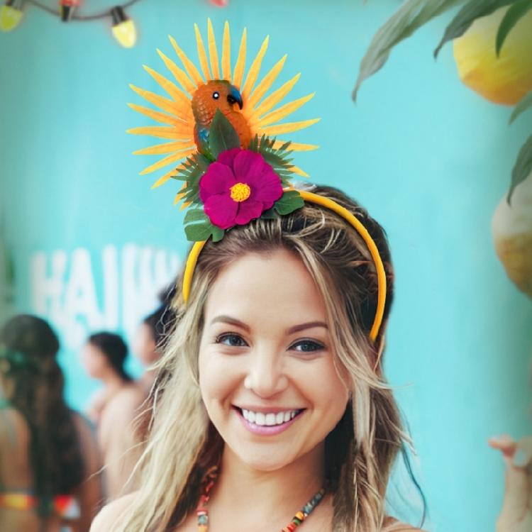 Light weight Electronic Flower Headbands Parrots Festival Celebration Hairband for Special Occasion