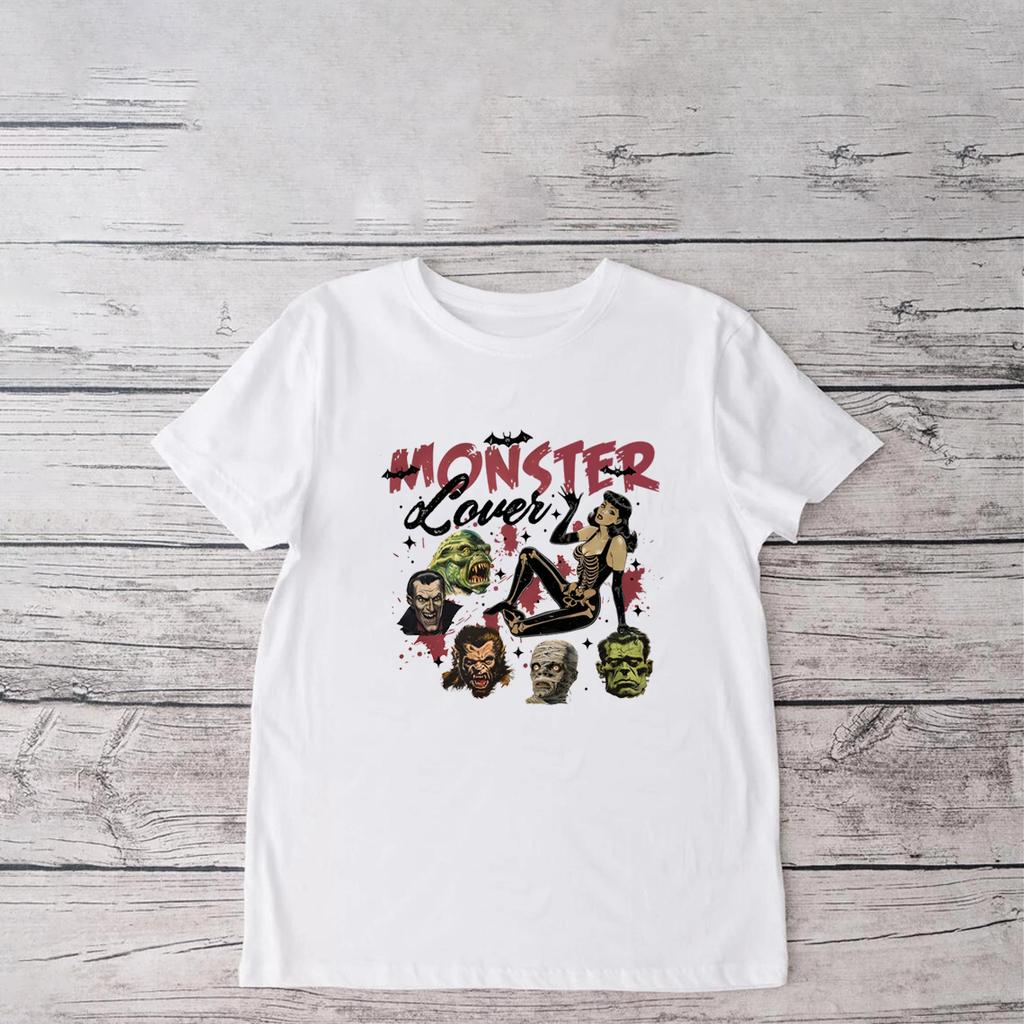 Vintage Halloween Shirt Halloween Halloween Horror shirt Halloween Monsters Spooky Season Retro halloween short sleeve shirt