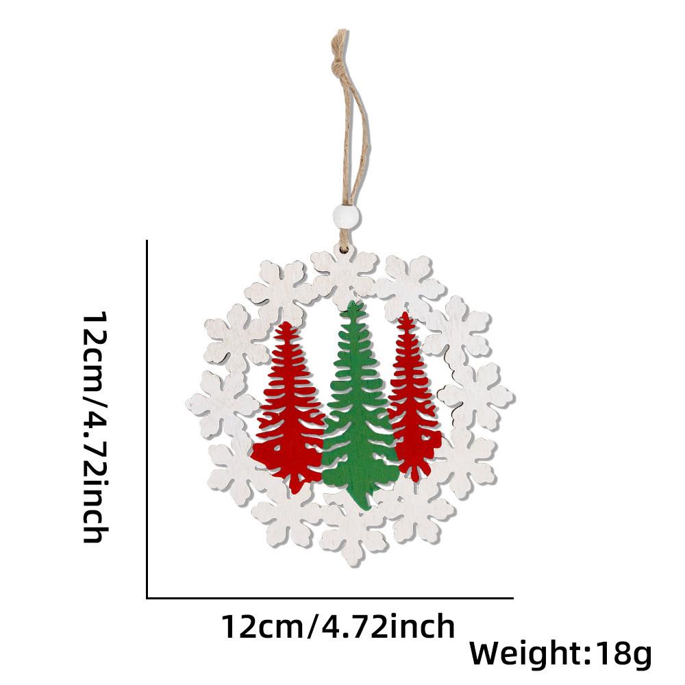 Christmas Stylish Tree Wooden Snowflake Ornaments For Festive Window Display