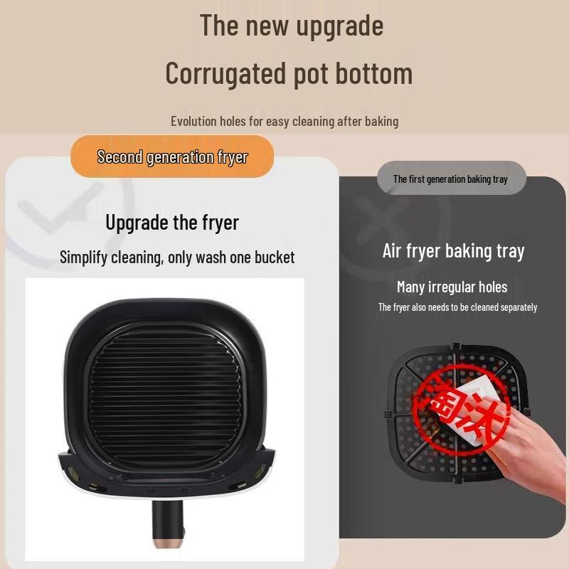5L Smart No-Flip Visible Air Fryer - Multi-functional, Fully Automatic, Large Capacity Fryer for Home Use