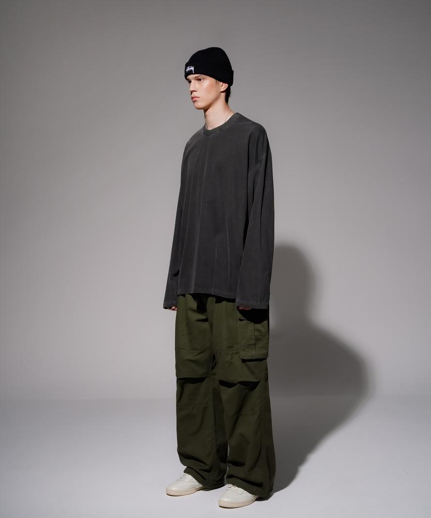 EZKATON New Season Pigment Long Sleeve T-Shirt Deep Gray Kmlt6811