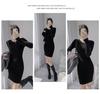 Hanmall Knit Tight Mini Gal Solid Free Soft Round Above the Winter LON156 Dress, Dress, Style, Color, Elegant, Size, Material, Neck, Knee, Sexy,