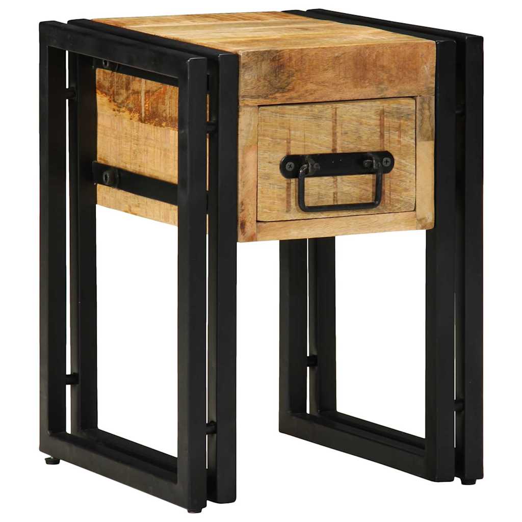 Side Table with Drawers 30 X 30 X 40 Cm Solid Mango Wood