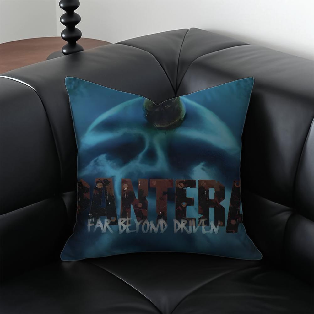 PPantera Band Cushion Cover Pillow Case Antidustmite Invisible Zipper Silky Plush Cushion