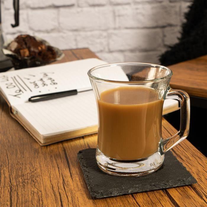 Kaffeetasse - lav - Set 6 Stück - klares Glas - moderner Stil - 225ml