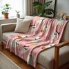 Pink Daisy Bow Cherry Soft Flannel Blanket Breathable Warm Throw for Office Car Sofa Kids Room Birthday Xmas Gift